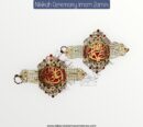 Imamzamin Ya Ali AS , Ya Fatima SA With Maroon Stones & Maroon Background