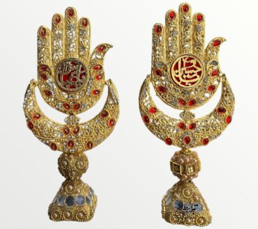 Beautiful Ya Abbas AS & YA Hussain AS Table Stand Alam 2Pcs Pair