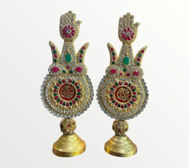 Beautiful Table Stand Alam Ya Hussain AS & Ya Abbas AS Panja 2Pcs Pair