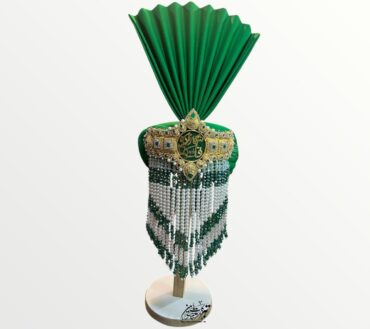 Beautiful Green Amama Taaj With Sehra & Stand | Shahzada Qasim AS